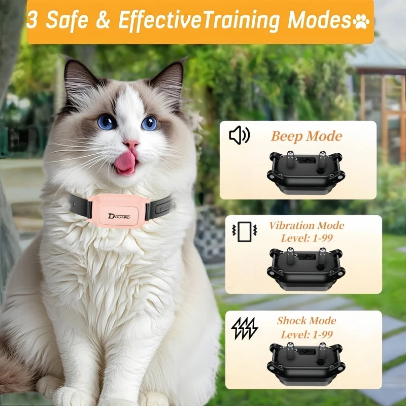 800Mm Cat Training Collar,Cat Shock Collar with Remote ,Cat Stop Meowing Collar, Cat Remote Control Collar Pet Products