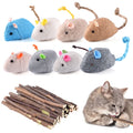 30 Pcs Silvervine Sticks for Cats, 8 Pcs Skitter Critters Cat Toy Catnip Mice, Natural Catnip Sticks Chew Sticks, Teeth Molar Chew Toys for Cat Kitten Kitty