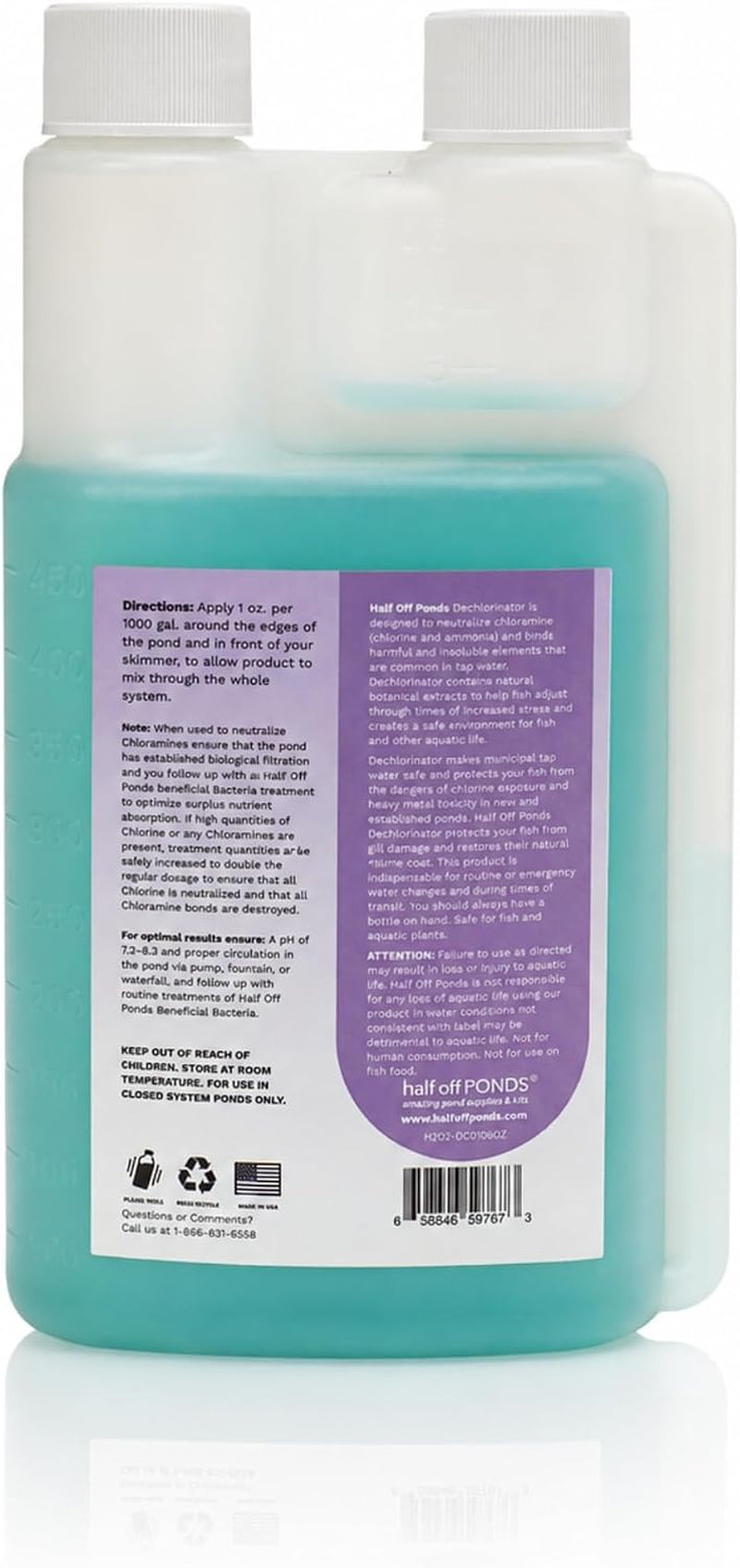 Dechlorinator Pond Water Conditioner, 16 Oz – Removes Chlorine & Chloramine, Detoxifies Ammonia & Nitrites – Safe for Fish & Plants