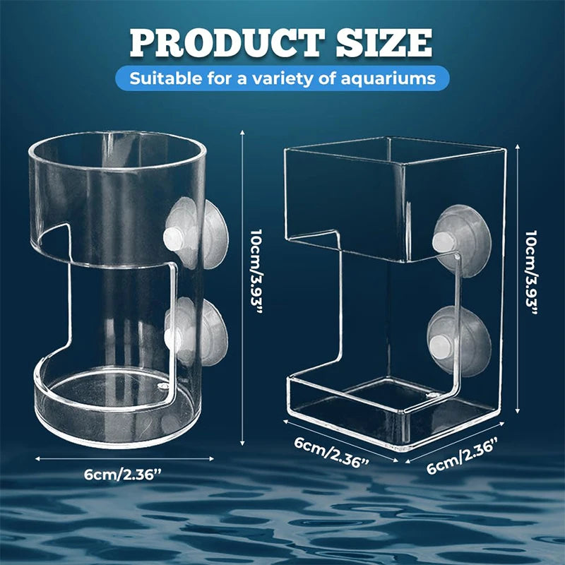 Fish Feeder for Aquarium 2025 New Fish Tank Dish Tray with Suction Cup Acrylic Fish Feeding Tube Fish Food Holder