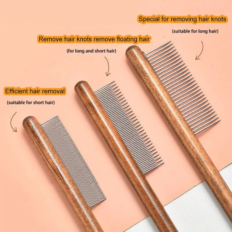 Pet Flea Comb Cat Dog Comb for Fleas Ticks Removal Tools Stainless Steel Grooming Brush for Matted Long Short Hair Pets Products