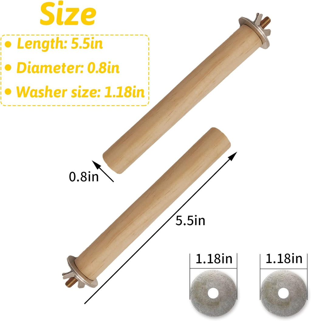 Bird Perch for Cage Parakeet Stand Natural Wood Parrot Stick 5PCS