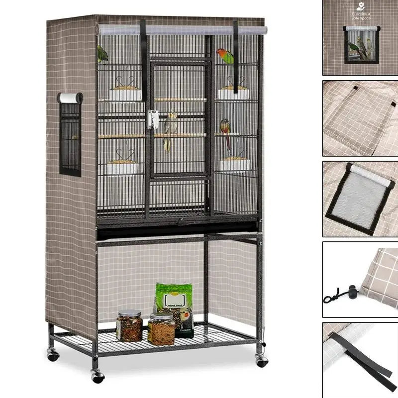 Parrot Cage Cover Shade Good Night Blackout 51 X 38 X 23.5 Inch Thin Lightweight Breathable Small Animal Cages Cover Pet