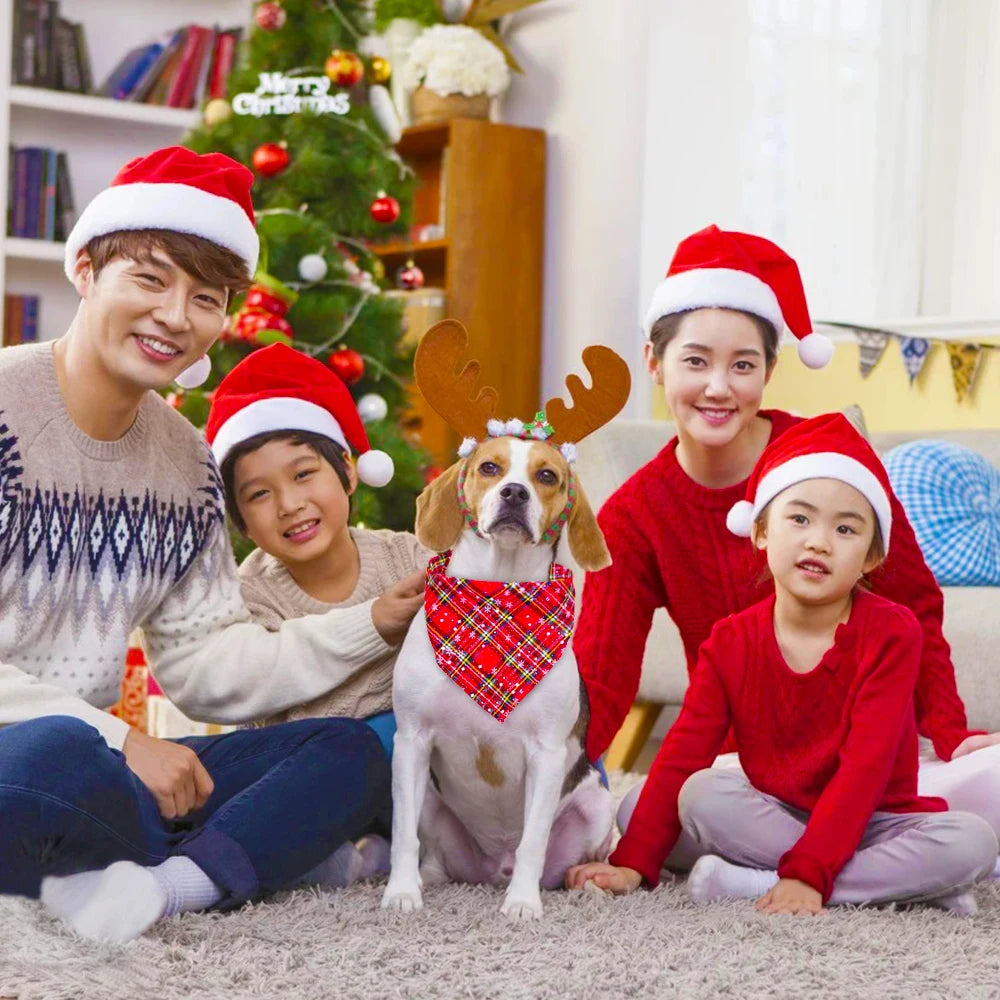 50Pcs Christmas Dog Bandana Puppy Accessories Cotton Pet Dog Cat Bandanas Scarf Dogs Accessores for Samll Dog Grooming Products