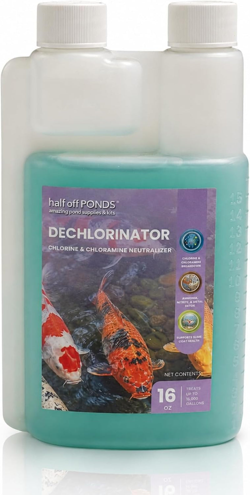 Dechlorinator Pond Water Conditioner, 16 Oz – Removes Chlorine & Chloramine, Detoxifies Ammonia & Nitrites – Safe for Fish & Plants