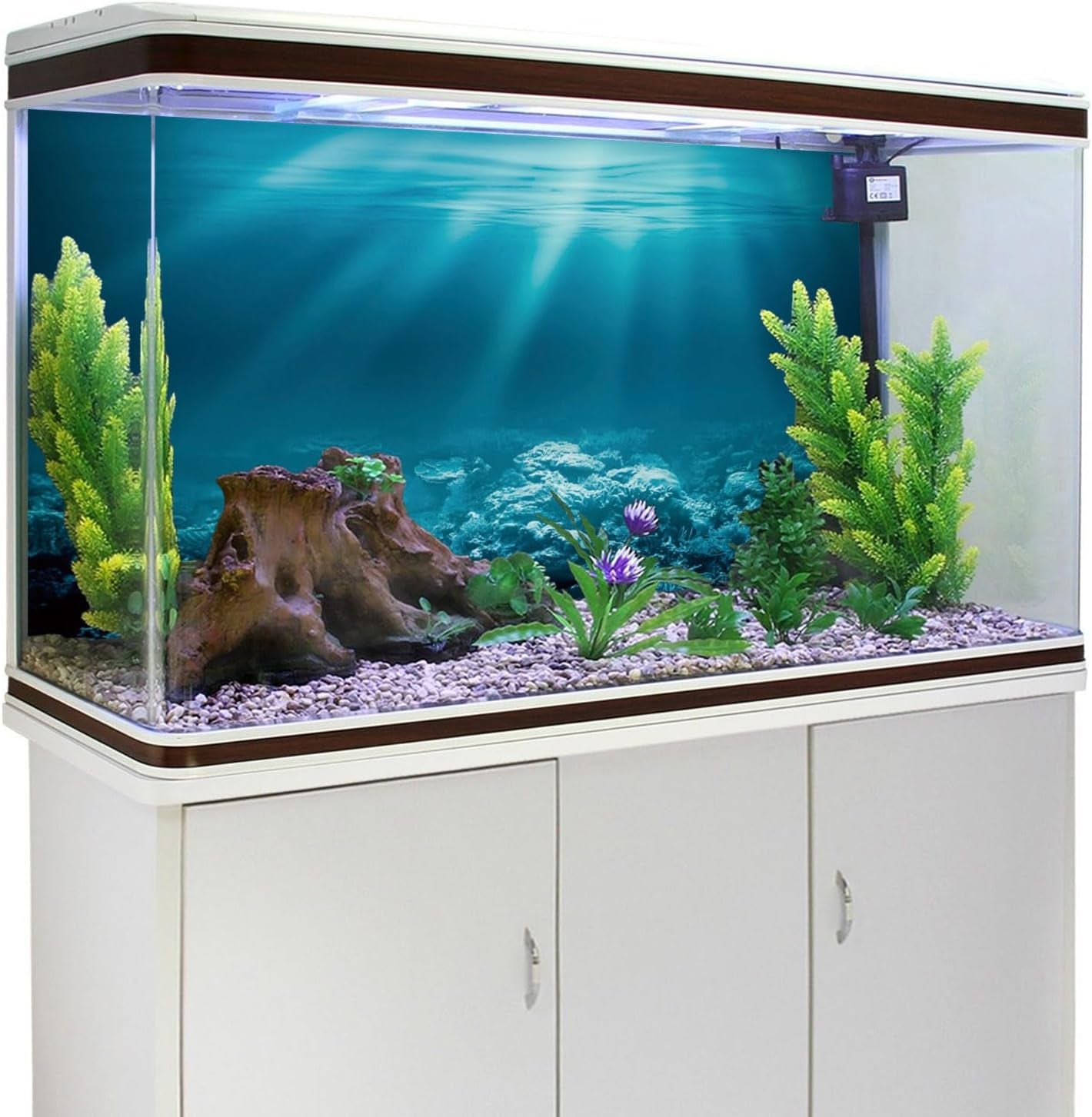 36X20 Inches Undersea Theme Aquarium Background Sunshine Underwater World Fish Tank Background Vinyl