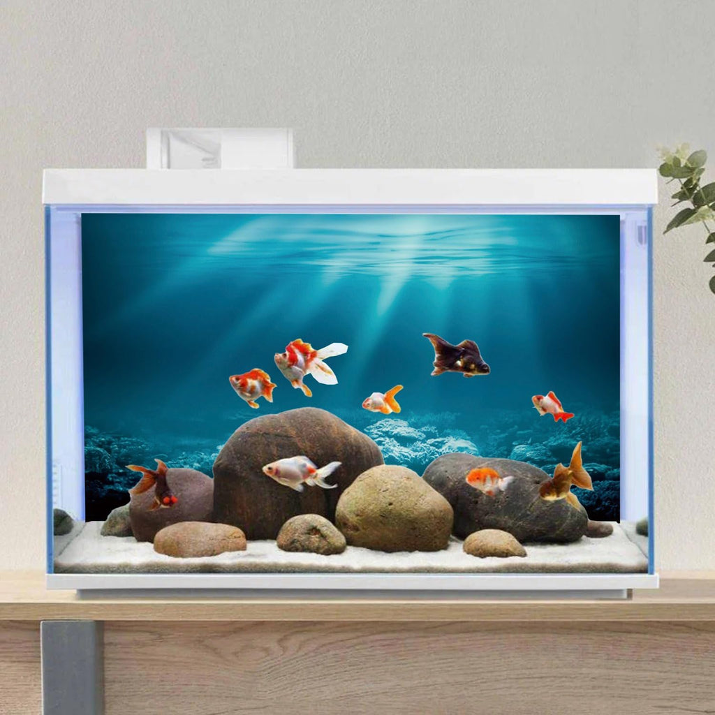 36X20 Inches Undersea Theme Aquarium Background Sunshine Underwater World Fish Tank Background Vinyl