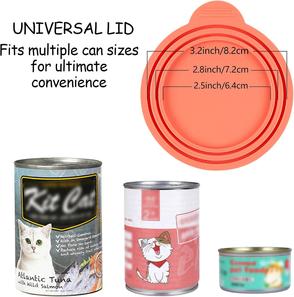 Silicone Pet Food Can Covers - Airtight Lids for Dog & Cat Wet Food Storage, Bone Appetit Food Savers for Freshness (Variety Mix 3 Pack)