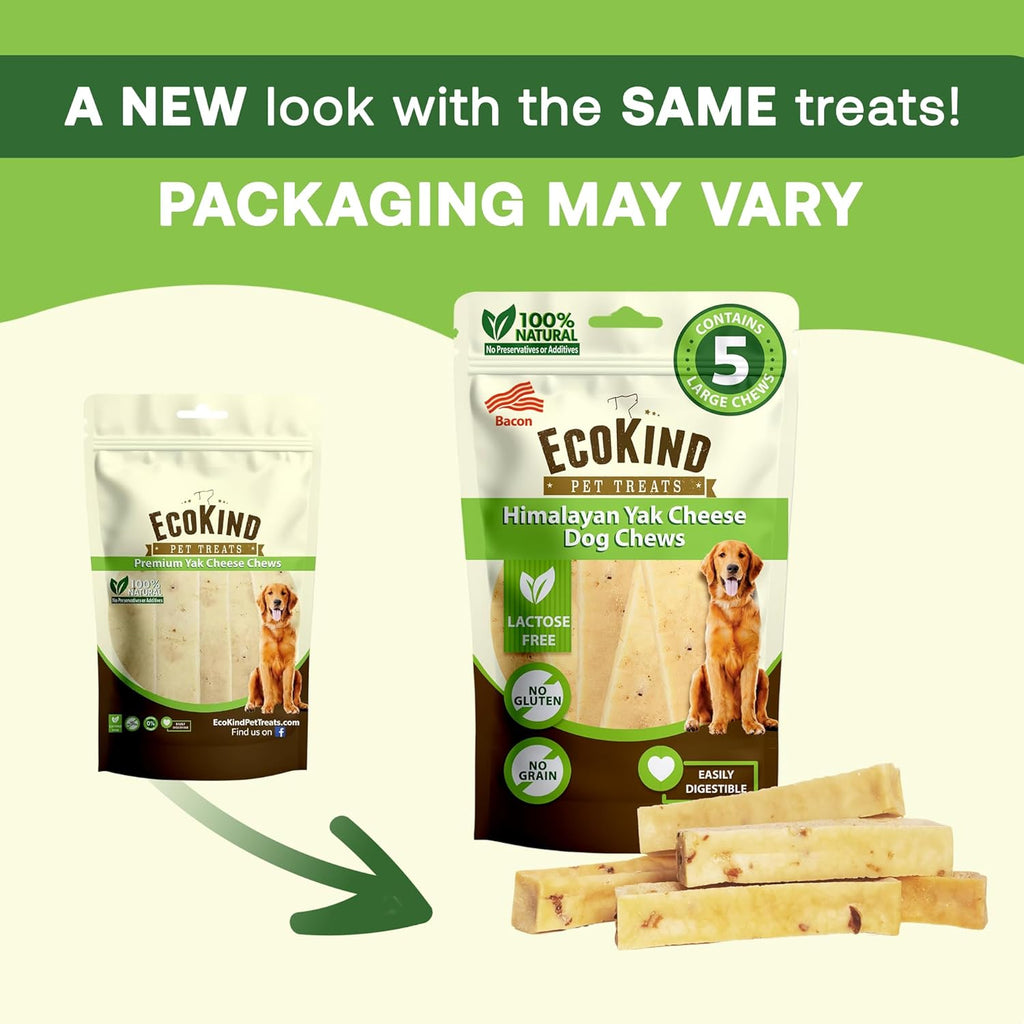 Bacon Flavor Gold Yak Chews for Large Dogs