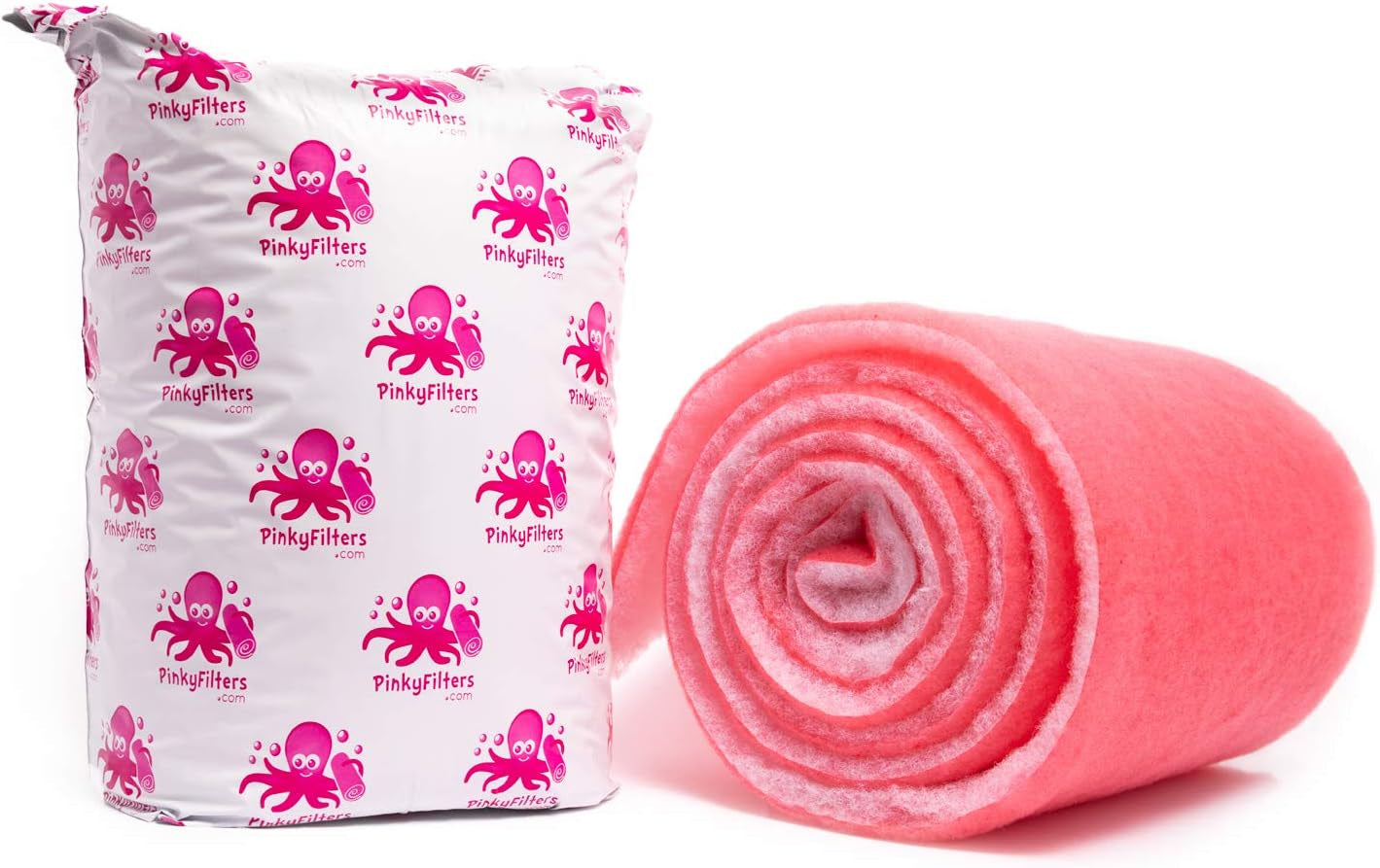 Pond & Aquarium Filter Media Pads for Saltwater and Freshwater | Premium Authentic Pinky Filter Floss for Fish Tanks and Ponds (12" X 120" - 3 Pack - 30 Feet Total)