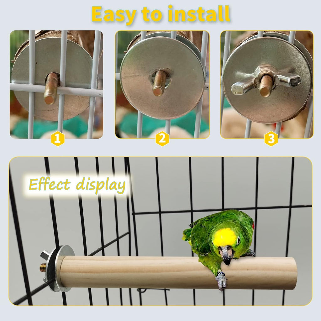 Bird Perch for Cage Parakeet Stand Natural Wood Parrot Stick 5PCS