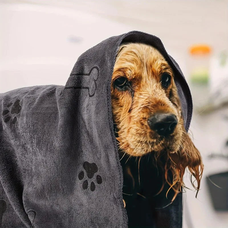 Dog Towel Drying Dog Cat Pet Towel, Puppy Microfiber Quick-Drying Dog Claw Bath Towel, Pet Bath Products Absorbent Medium Dogs