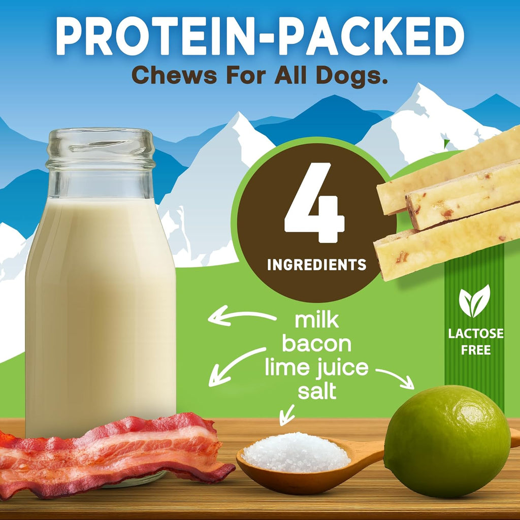 Bacon Flavor Gold Yak Chews for Large Dogs