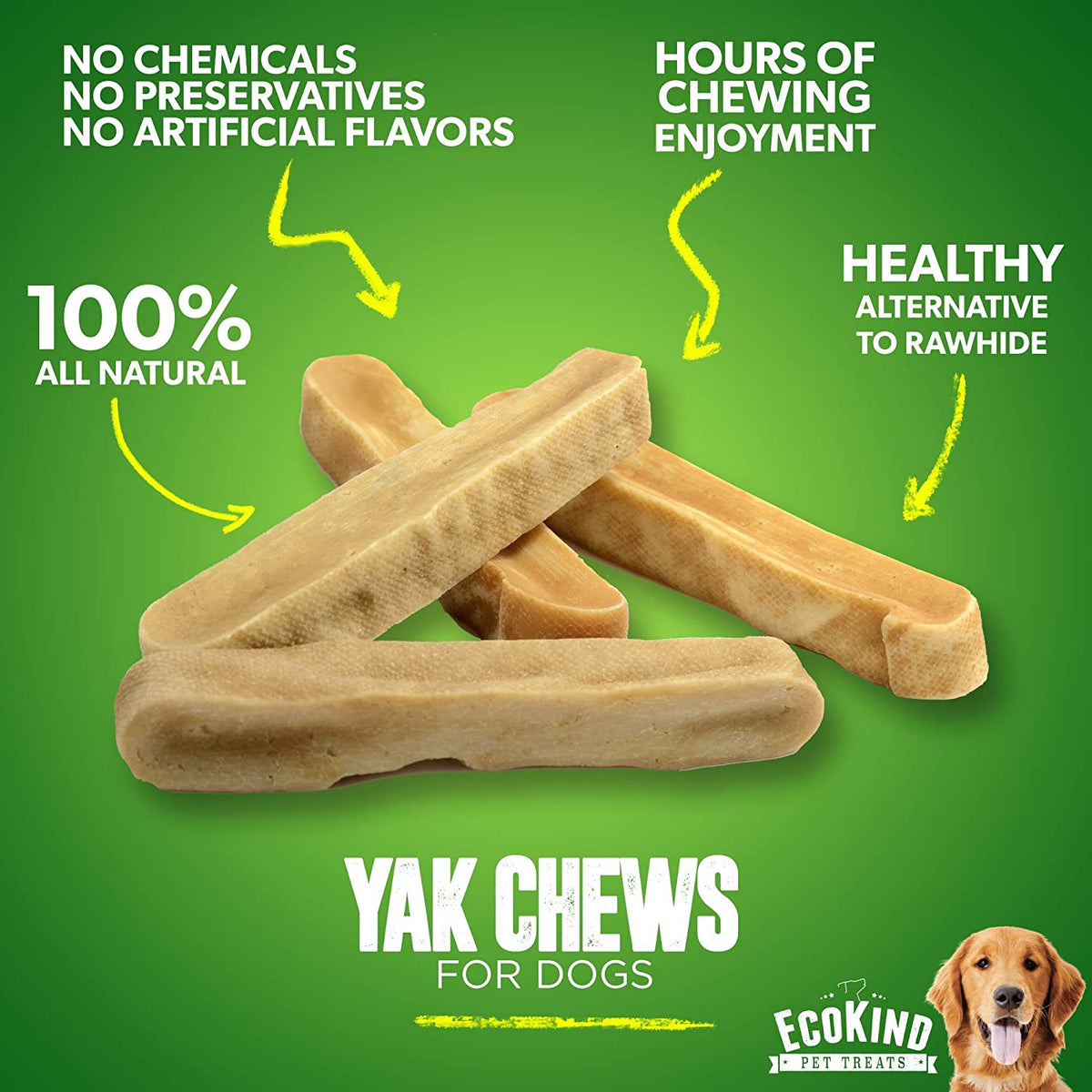 Gold Yak Chews for Small Dogs