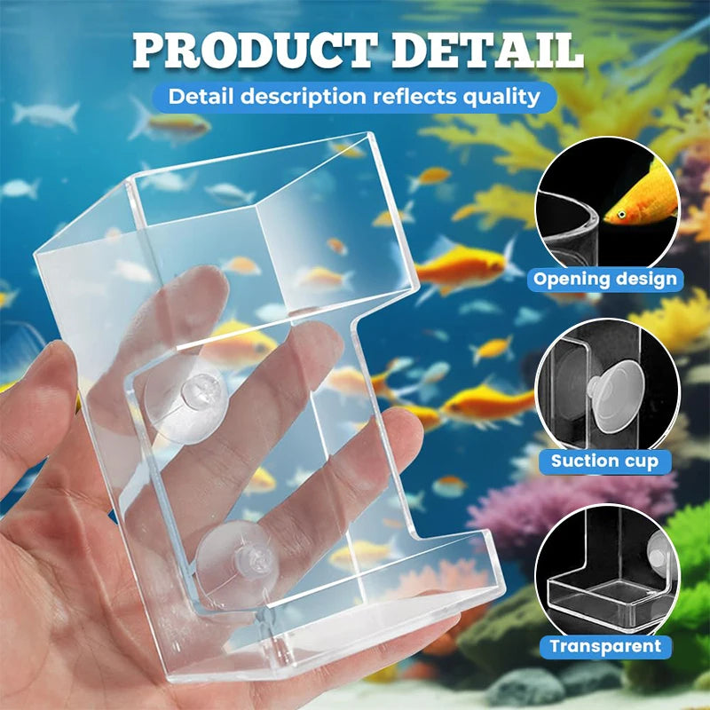 Fish Feeder for Aquarium 2025 New Fish Tank Dish Tray with Suction Cup Acrylic Fish Feeding Tube Fish Food Holder