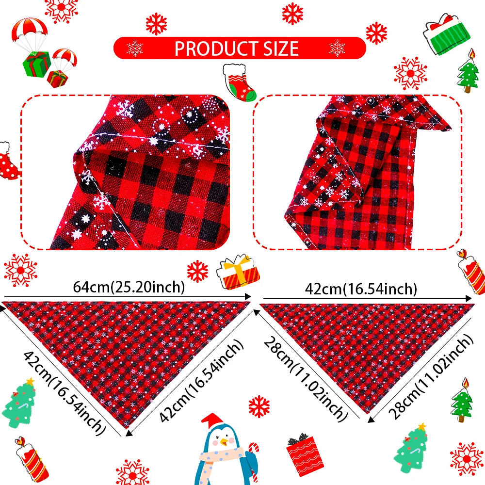 50Pcs Christmas Dog Bandana Puppy Accessories Cotton Pet Dog Cat Bandanas Scarf Dogs Accessores for Samll Dog Grooming Products