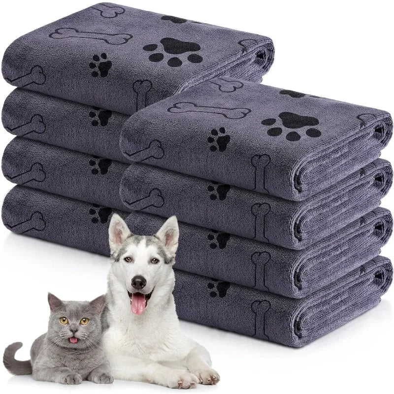 Dog Towel Drying Dog Cat Pet Towel, Puppy Microfiber Quick-Drying Dog Claw Bath Towel, Pet Bath Products Absorbent Medium Dogs