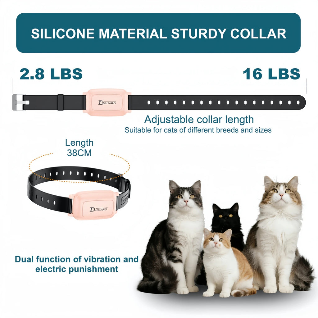 800Mm Cat Training Collar,Cat Shock Collar with Remote ,Cat Stop Meowing Collar, Cat Remote Control Collar Pet Products