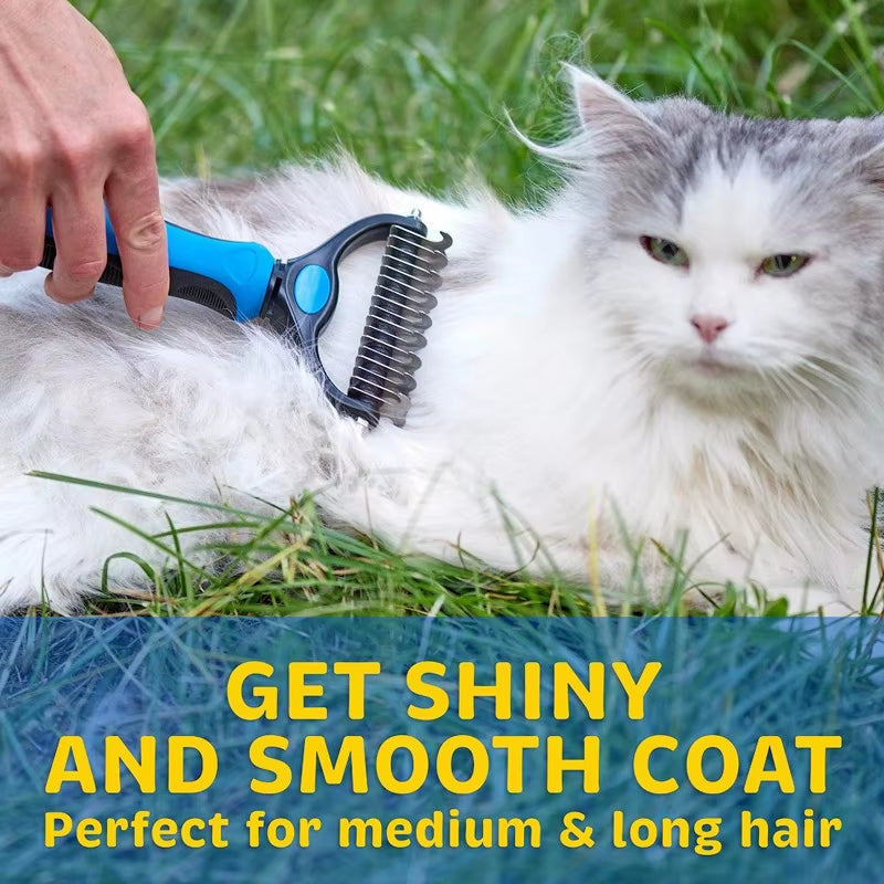 Pet Fur Knot Cutter Dog Grooming Shedding Tools Pet Cat Hair Removal Comb Brush Double Sided Pet Products