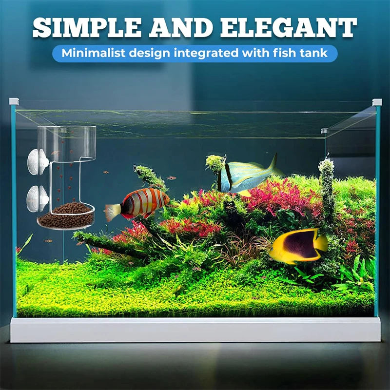 Fish Feeder for Aquarium 2025 New Fish Tank Dish Tray with Suction Cup Acrylic Fish Feeding Tube Fish Food Holder