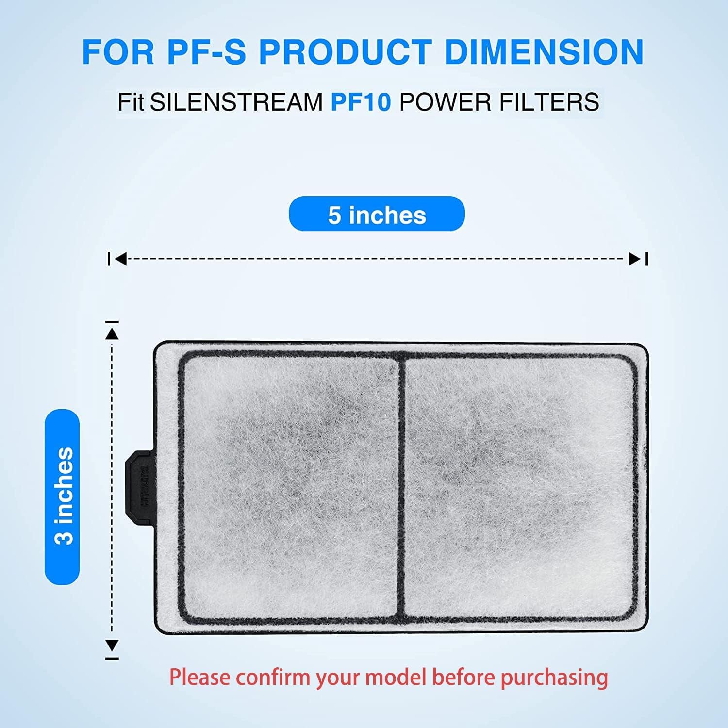 6 Packs PF-S Filter Cartridge for PF10 Power Filters, Only Fit to Model PF10 Power Filters
