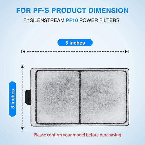 6 Packs PF-S Filter Cartridge for PF10 Power Filters, Only Fit to Model PF10 Power Filters