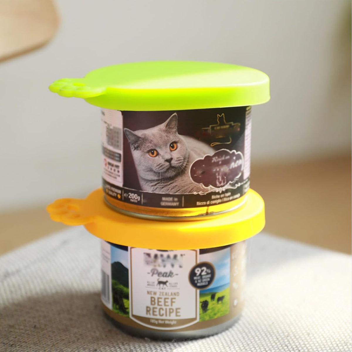 Food Can Covers/4 Pack/Universal BPA Free Silicone Dog Cat Food Tin Lids for Dog and Cat Food/Fits All Standard Size Can Tops for Pet Food Storage(Mix Color2)
