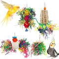 Bird Shredding Foraging Toys Parakeet Toy Chewing Hanging Toy Shredded Paper Bird Cage Accessories Bird Rope Perch for Conure Cockatiel Budgies Lovebird Parrotlet