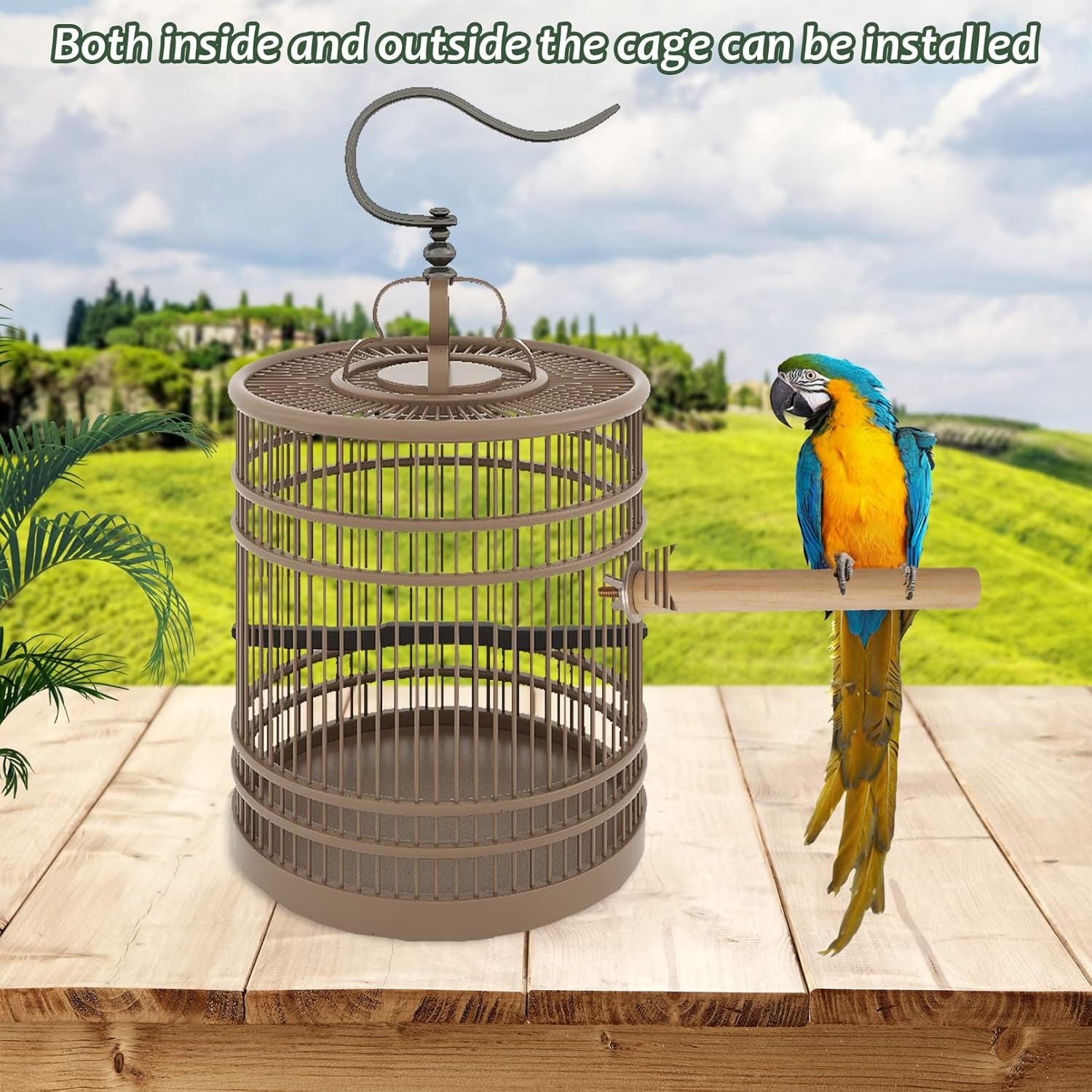 Bird Perch for Cage Parakeet Stand Natural Wood Parrot Stick 5PCS