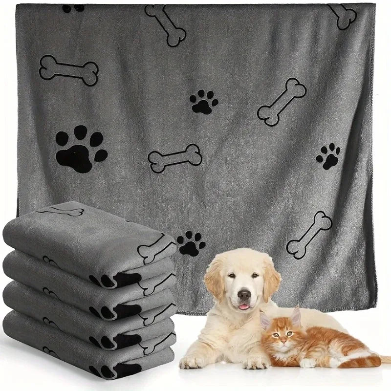 Dog Towel Drying Dog Cat Pet Towel, Puppy Microfiber Quick-Drying Dog Claw Bath Towel, Pet Bath Products Absorbent Medium Dogs