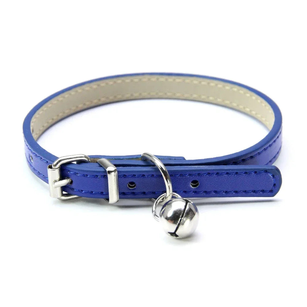 Cute Leather Cat Collar with Bell Safety Puppy Necklace Collars for Cat Small Dog Kitten Chihuahua Accessories Pet Products