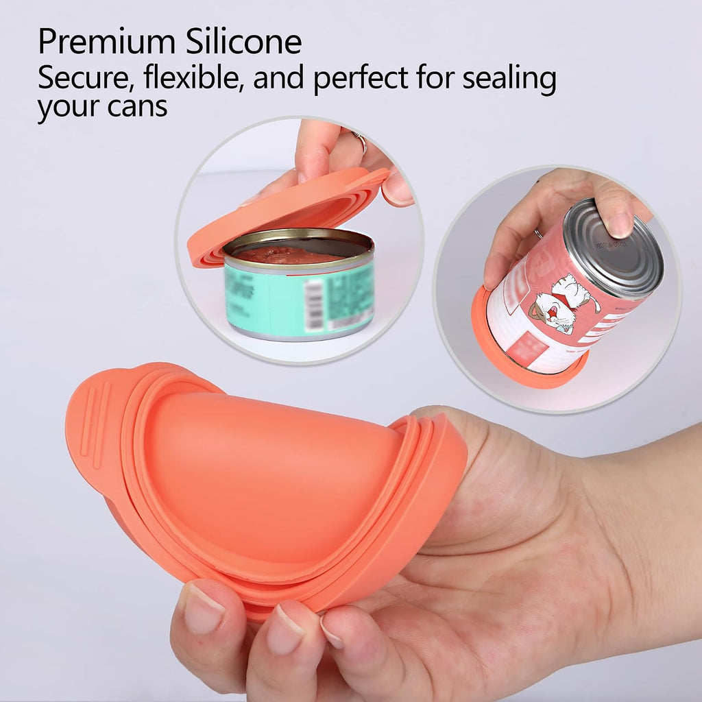 Silicone Pet Food Can Covers - Airtight Lids for Dog & Cat Wet Food Storage, Bone Appetit Food Savers for Freshness (Variety Mix 3 Pack)