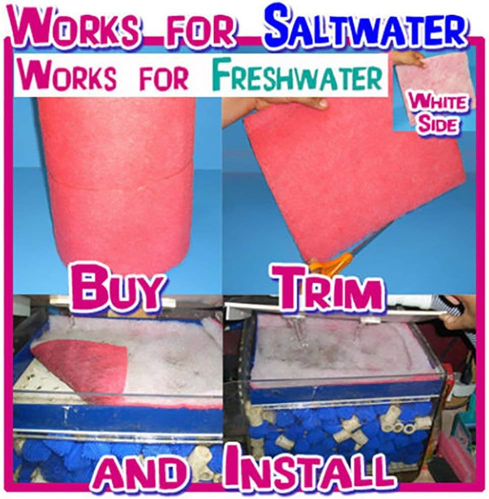Pond & Aquarium Filter Media Pads for Saltwater and Freshwater | Premium Authentic Pinky Filter Floss for Fish Tanks and Ponds (12" X 120" - 3 Pack - 30 Feet Total)