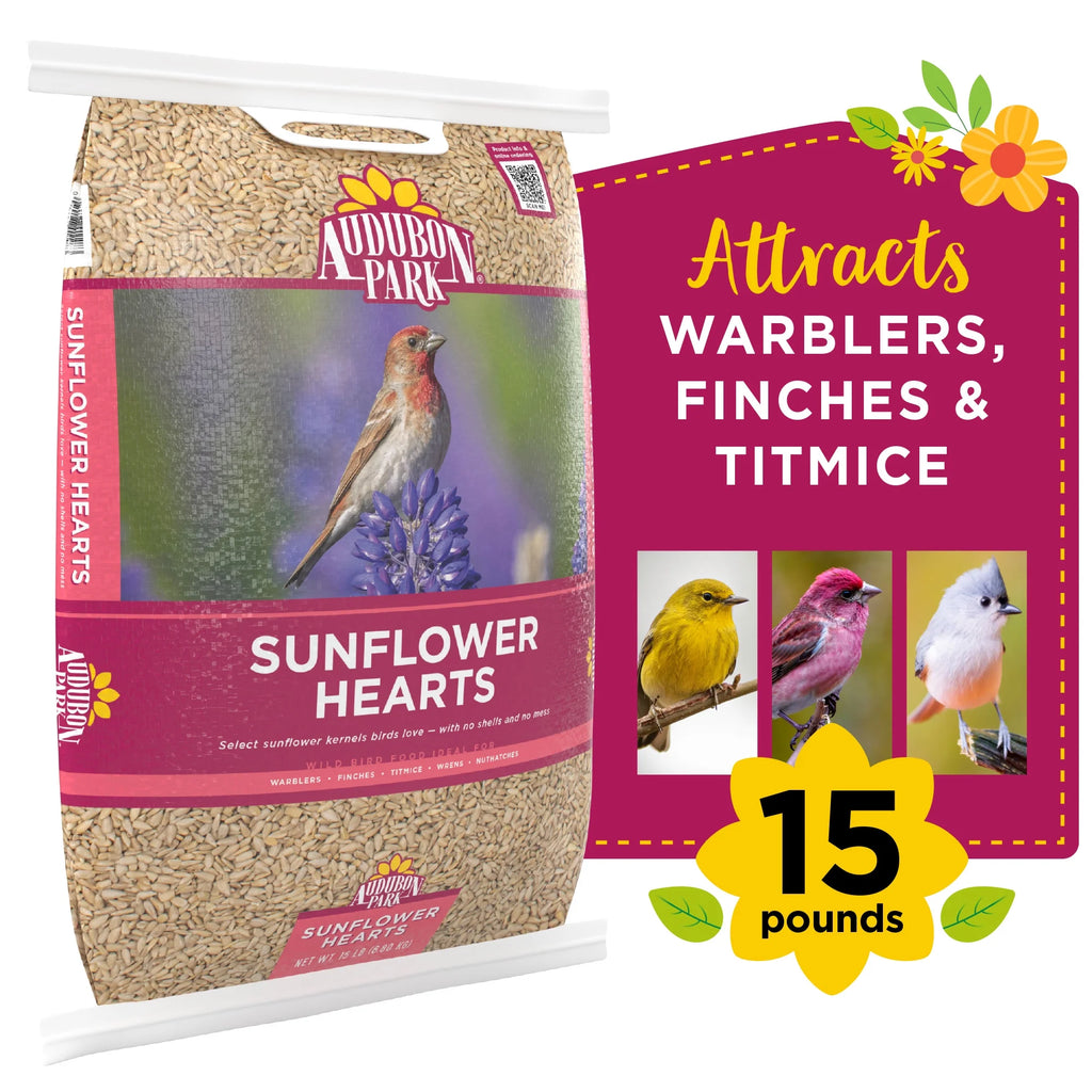 Sunflower Hearts Dry Wild Bird Food, 15 Lb. Bag