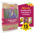 Sunflower Hearts Dry Wild Bird Food, 15 Lb. Bag